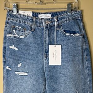 Flying Monkey Light Blue Distressed Jeans Sz 26 baggy bohemian style Estilo